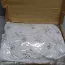 72 Inches Christmas Tree Skirt for Xmas Tree Holiday Party Decorations White Plush Silver Sequin Snowflake