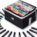168 Colors Alcohol Markers - Dual Tip Permanent Art Markers Set for Coloring Drawing Painting, Fine and Chisel Tip Alcohol Based Pens with Carrying Case for Adult Artists