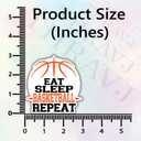 5 x 3Pcs Eat Sleep Basketball Repeat Funny Quotes Vinyl Stickers Durable for Laptops Water Bottles Phones Tumblers Notebooks Cars Mugs Size 3 x 3 Inch