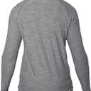 MERIWOOL Men's Base Layer Long Sleeve Henley - Lightweight Merino Wool Thermal (Gray, S)