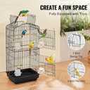 VEVOR 41-inch Open Top Large Parrot Bird Cage, Hanging Bird Cage for Parakeets Finches Canaries Lovebirds Cockatiels Budgies Small Quaker Conures Travel Pet Flight Birdcage with Swing and Perch