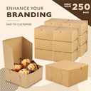 Fit Meal Prep 25 Pack Kraft Bakery Boxes, 6 x 6 x 3 Inches Brown Pastry Boxes, Cardboard Treat Boxes Pie Boxes Cookie Boxes Dessert Boxes for Cupcakes, Chocolates, Donuts, Macarons