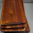 10 Pack Solid Wood Serving Trays 16.7 x 6.4 Inch Acacia Wooden Server Platter Rectangular Charcuterie Boards with Grooved Handle for Home Room Coffee Cheese Appetizer Table Farmhouse Serving Decor