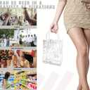 Clear PVC Gift Bags with Handles, 25 Pack, Transparent Shopping Totes for Retail, Wedding, Party