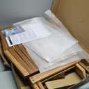 Melino Wooden Folding Outdoor Side Table 18x16x16 in, FSC Certified Acacia Wood Weatherproof Small Table for Patio, Porch, Pool, Backyard, Garden, Balcony & Deck - Natural