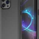 Diverbox for iPhone 15 pro Case [Tempered Glass Screen Protector] [Shockproof] [Dropproof] Heavy Duty Protection Phone Case Cover for Apple iPhone 15 Pro 6.1 inch (Black-2IN1)