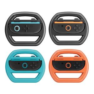 JCMO Steering Wheel for Nintendo Switch 2, Racing Wheels for Mario Kart Wolrd 8 Deluxe, 4 Pack Switch 2 Mario Kart Steering Wheel for Nintendo Switch 2 (2025) Accessories (Blue, Orange and 2 Black)