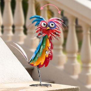Natelf Outdoor Wacky Metal Owl Yard Statue Decoration Owl Decor Garden Statue Bird Figurine Outdoor Decorations for Yard