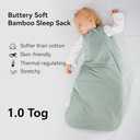 BubblePanda Rayon Made from Bamboo Sleep Sack 6-12 Months 1.0 Tog Soft Toddler Sleeping Sack for Babies 2-Way Zipper Baby Wearable Blanket (Sage)