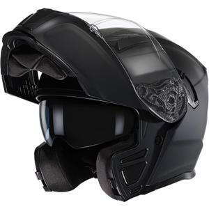 TRIANGLE Modular Motorcycle Helmets for Men Flip Up Full Face Helmet Dual Visor with Internal Sunshield DOT Approved Large