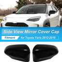 Motoforti 1 Pair Door Wing Mirror Cover for Toyota Camry Corolla Yaris 2012-2019 Left Right Outside Rearview Mirror Shells Cap Housing for Toyota Yaris Gloss Black