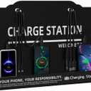WELONEDEN Wall Mounted Cell Phone Charging Station Mobile Phone Charging Station | Fast Charging 8 Device | Compatible with iphone ipad Smartphone Tablets Port | Great for Offices Hotel Hospital Airport (Black)