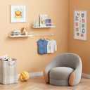 Forbena Bathroom Shelves for Wall Set of 2, White Nursery Floating Book Shelves for Kids Room, Small Wall Mount Bookshelf and Toy Storage Organizer for Baby Toddlers Teens Boys Girls Bedroom