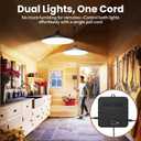 Solar Shed Light Indoor Outdoor, Dual Lamp 2000LM Daytime Pendant Light with Pull String, Dusk to Dawn, 3 Lighting Modes Solar Lights Indoor, Waterproof for Barn, Gazebo, Shop, Garage
