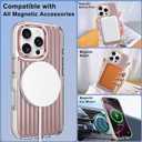 Magnetic Case for iPhone 16 Pro Case with Stand & 2X Screen Protector [Compatible with MagSafe] Military Grade Drop Protection Phone Cover with Ring Kickstand for Women Men, Pink Suitcase