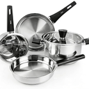 Meythway  Stainless Steel Pots and Pans Set Non Toxic, 6PCs Kitchen Cookware Sets with StayCool Handles, NonStick, Dishwasher Safe&Compatible with All Stovetops(Gas,Electric&Induction)