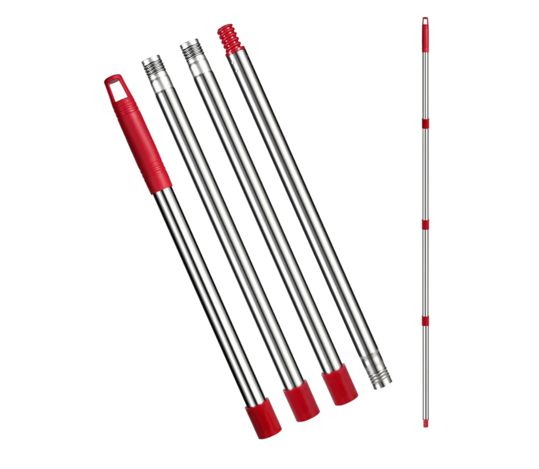 Spin Mop Replacement Handle - 4 Section Mop or Broom Handle/Stick Compatible with O Cedar Spin Mop Refills and Brooms, 30" to 59", American Threaded Joint End (Mop Head Not Included Spin Mop Replacement Handle - 4 Section Mop or Broom Handle/Stick Compatible with O Cedar Spin Mop Refills and Brooms, 30" to 59", American Threaded Joint End (Mop Head Not Included