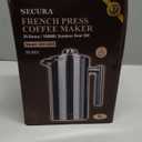 Secura French Press Coffee Maker, 304 Grade Stainless Steel Insulated Coffee Press with 2 Extra Screens, 50oz (1.5 Litre), Silver