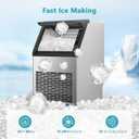 Commercial Ice Maker Machine, 80Lbs/24H Under Counter Ice Maker, Freestanding with Ice Thickness Control & Stainless Steel, 36 Cubes in 15 Mins, 28Lbs Storage Capacity, for Home, Bar, Cafe, Offices (EXP 08/05/26)