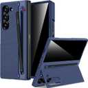 Miimall for Samsung Galaxy Z Fold 5 Case with Stylus Pen Holder & Kickstand, Privacy Screen & Anti-Slip Grip, Slim Protective Cover for Samsung Z Fold 5, Dark Blue