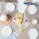 Gilprop 100 Pcs Easter Bunny Rabbit Paper Napkins 2 Ply Blue Rabbit with Bow Flower Dinner Guest Napkins Disposable Hand Towels for Spring Baby Shower Birthday Party Supplies