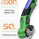Cardboard Cutter, Rechargeable Cordless Electric Scissors, 4V Upgrade Motor Electric Box Cutter with 2 Blades, Safety Lock & LED Light, Powerful Cutting for Cardboard Box, Plastic, Leather