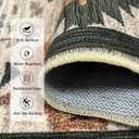 9x12 Area Rug for Living Room Western Rug Aztec Southwestern Rugs Machine Washable Tribal Navajo Southwest Rug Non Slip Printed Low-Pile Indoor Floor Carpet for Dining Room Bedroom Office, Camel