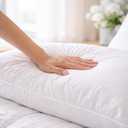 Continental Bedding Harmony White Goose Down Pillow 550 Fill Power Medium Loft 100% Cotton 300 Thread Count Shell Standard Size 1 Pack Made in USA