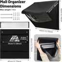 1 Set Mail Slot for Front Door, Aluminum Alloy Mail Slots Cover with Mail Catcher Bag Mail Slot Catcher for Door Mail Slot(12"2.7",Black)
