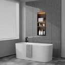 12" x 30" Black Stainless Steel Shower Niche with LED Lights