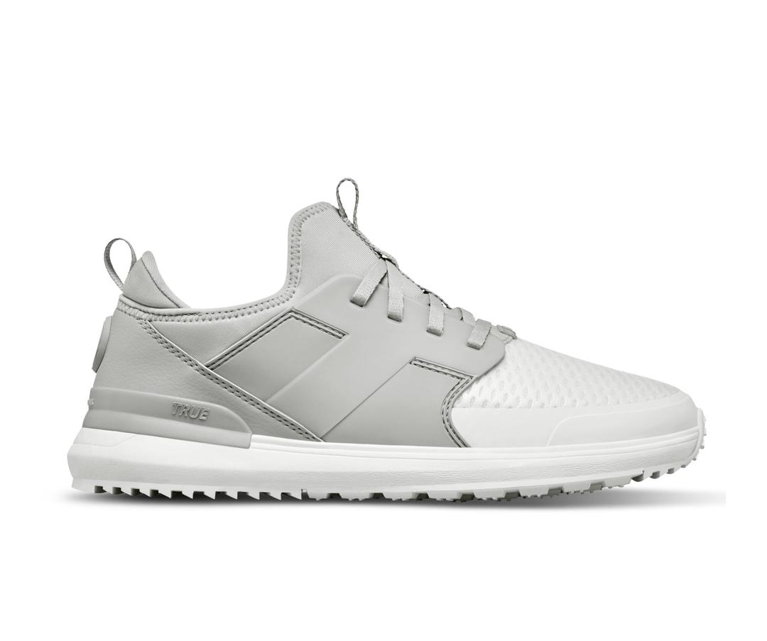 TRUE Linkswear Men's Lux G Waterproof Spikeless Coated Mesh Golf Shoes, Grey - 9