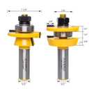 Shaker Style Rail and Stile Router Bits Set, for Cabinet Door, 1/2 Inch Shank, 3/8 Inch Cutting Depth, Up to 7/8 Inch Stock, Professional Carbide Milling Cutters for Woodworking