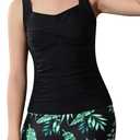 Girls Tankini Swimsuit 2 Piece Bathing Suits Printed Drawstring Swimwear Set for Girls 13-14 Years