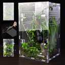 Acrylic Jumping Spider Enclosure - Insect Terrarium for Spiders, Mantises, Tarantulas & Frogs (Large)
