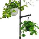 Hanging Plant Stand, Plant Hanger Indoor, Corner Hanging Plant Stand, Black Metal Holder for Bedroom, Living Room, Garden, Balcony