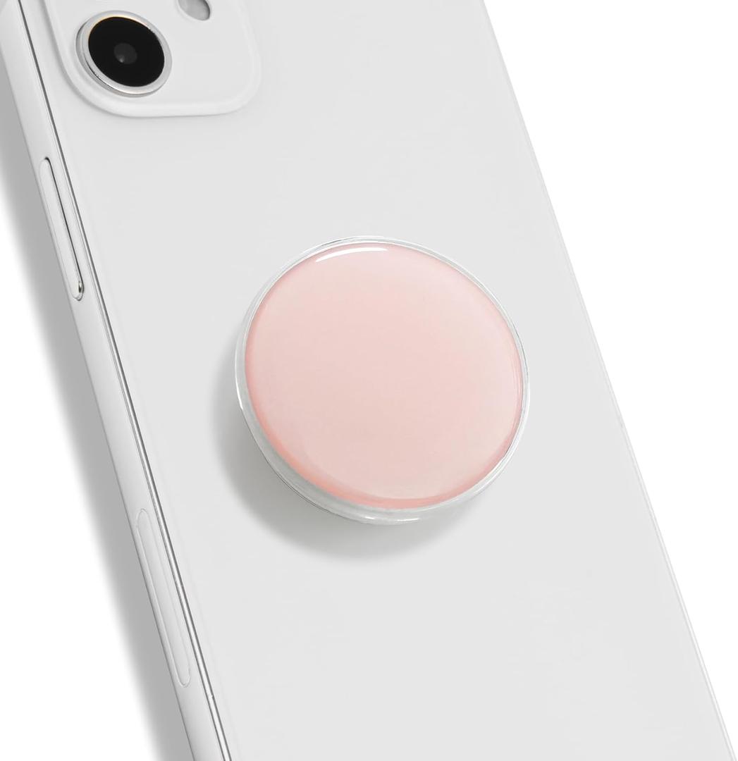 OnTheGrip Cute Solid Macaron Color Round Shape Collapsible Mobile Phone Grip Stand Holder for Smartphone Tablet Cell Phone Accessory (Pink)