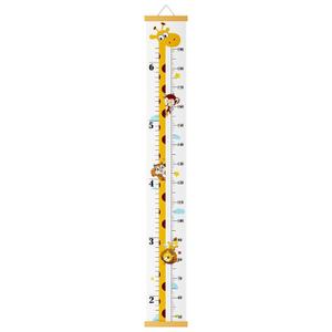 Baby Height Growth Chart, Canvas Height Chart for Kids Baby Child Toddler Boys Girls, Wood Growth Chart for Wall Room Nursery Decor, Hangable and Removable Waterproof Measuring Wall Ruler for Bathroom (Yellow)