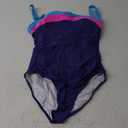 Eomenie Women's One Piece Swimsuit Tummy Control Ruched Bathing Suit Full Coverage Slimming Swimwear Color Block Swim Suit (Medium, Blue-Pink-Royal Blue)