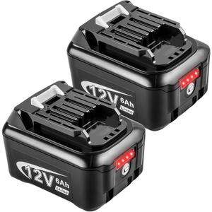 Futurebatt 2-Pack 12V High-Output 6.0Ah Battery for Makita BL1021B BL1041B Power Tools 12-Volt max CXT Lithium-Ion Battery