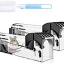 Humane Mouse Traps, 12.6 Inches Enlarged No Kill Live Rat Rodent Traps for Chipmunks, Reusable Catch and Release Mouse Trap That Work for Indoor & Outdoor (Pack of 2) (Transparent)