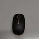 VssoPlor Wireless Mouse, 2.4G Slim Portable Computer Laptop Mouse with Nano Receiver Quiet Silent Optical Mice for Notebook, PC, Laptop, Computer-Black and Gold