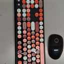 FOPETT 2.4GHz Wireless Keyboard and Mouse Set with Switch Button - Full-Size Keyboard - Compatible for Windows/Laptop/PC/Notebook/Smart TV and More - Black Colorful