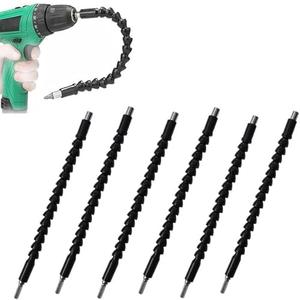Pack of 2, 6 Pack Flexible Drill Bit Extension, 11.6 inch Superbit Screwdriver Flexible, Bendable Flexible Drill Bit Extension, Super Bit Flexible Shaft Extension Bits