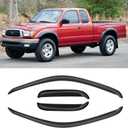 Window Visor for 1995-2004 Toyota Tacoma Access/Extended Cab, Out-Channel Rain Guards Shields Vent Deflector Shade Wind Dark Smoke for 95-04 Tacoma, Outside-Mount, 4PCS