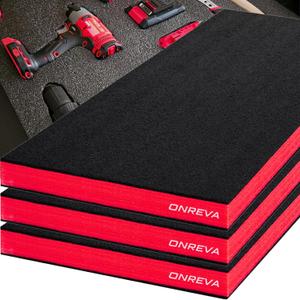 ONREVA Tool Box Foam 3Pack 20x16x2 inch, Foam Inserts for Cases, Polyethylene Storage Sheets for Toolbox Hard Case, Tool Shadow Insert, Kaizen Organizer Sheet ONREVA Tool Box Foam 3Pack 20x16x2 inch, Foam Inserts for Cases, Polyethylene Storage Sheets for Toolbox Hard Case, Tool Shadow Insert, Kaizen Organizer Sheet