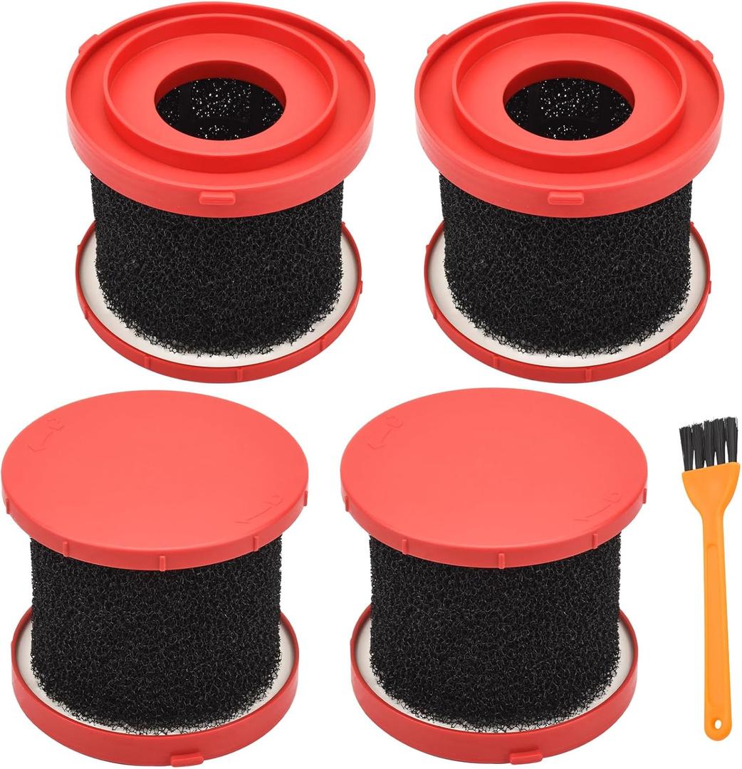 4 Pack 49-90-2015 Foam Wet Filter & 49-90-1900 Hepa Vacuum Filters Replacement Part Compatible with Milwaukee 0880-20 0960-21 0970-20 0960-20 Wet/Dry Vacuums - Can Be Reused After Cleaning