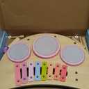 Toddlers Drum Set Toys for 1 2 3 Year Old Girls,Montessori Music Toy for Toddlers 1-3,Baby Drum with Xylophone,Musical Instruments Toy, Kids Birthday Gifts for Baby 18+ Months (Pink)