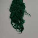 Sallcks Womens Long Curly Wavy Green Wig with Bangs Synthetid Heat Resistant Halloween Cosplay Costume Wigs
