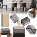 24PCS Rectangular Chair Leg Floor Protectors, Furniture Sliders, Non-Slip Felt Furniture Pads for Hardwood Floors, Silicone Cap Covers to Protect Floors,(Fit L :1.73-2.05", W: 1.34-1.65") (L-Black Clear(Fit L :1.73-2.05", W: 1.34-1.65"))