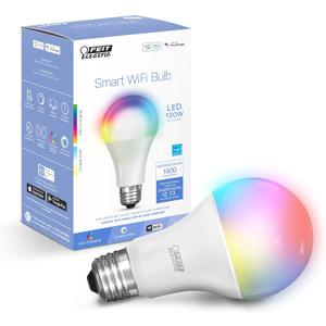 Feit Electric Smart Bulb, 100W Equivalent Color Changing and Tunable White, 2.4Ghz Wifi light bulb, No Hub Needed, Works with Alexa and Google Assistant, High CRI Dimmable LED OM100/RGBW/CA/AG, 1 Pack